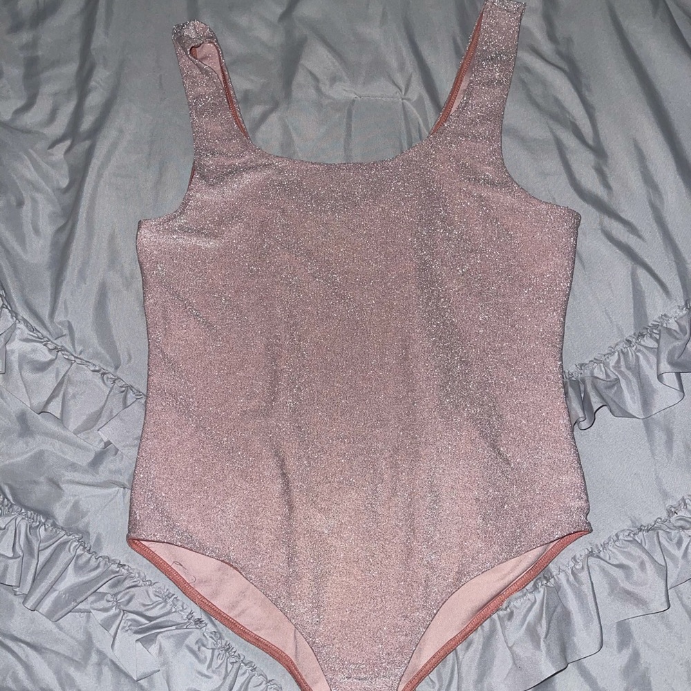 Scoop neck Glitter Bodysuit